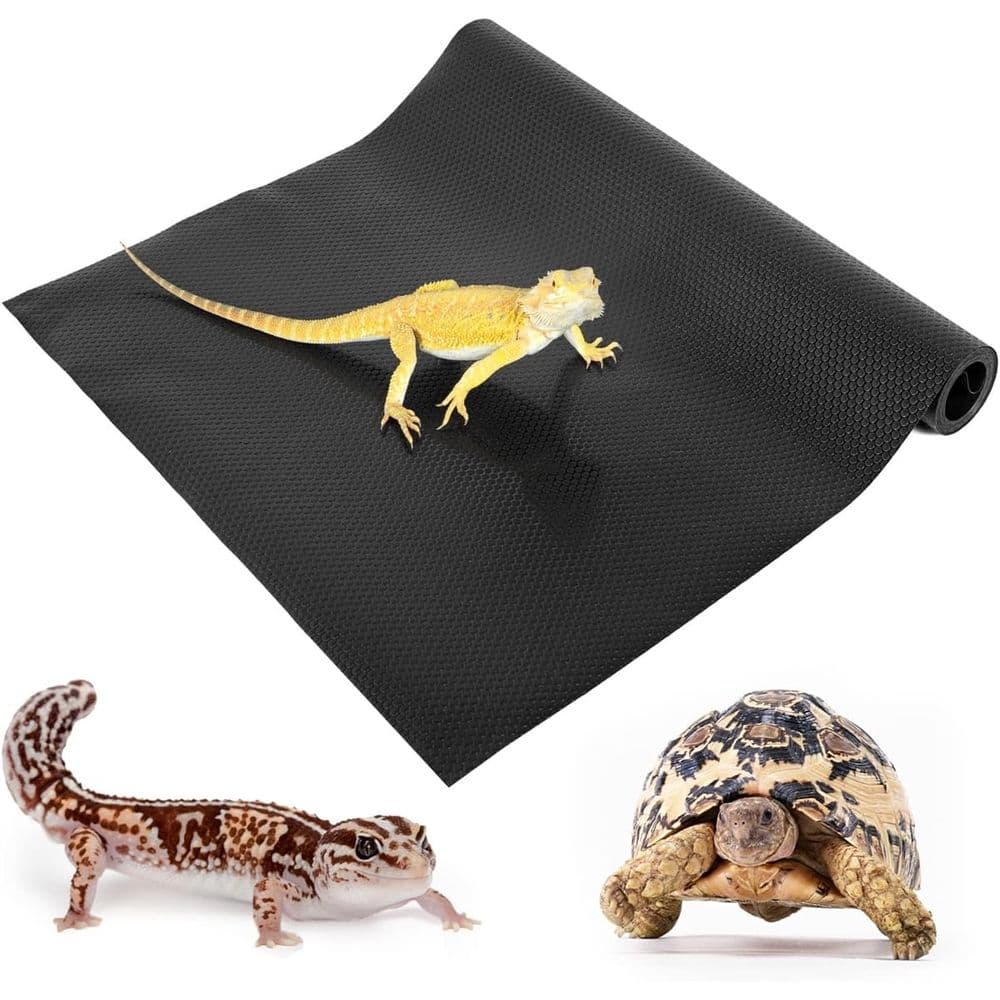1 Pc Bearded Dragon Tank Accessories,Durable Reptile Terrarium Liner,Reptile Terrarium Carpet,Dirt Resistant Reptile Carpet,Carpet Suitable for Gecko,Tortoise,Snake (Black), photo 1 of 5