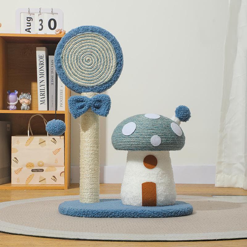 Durable Mushroom Cat Scratching Post - Anti-Slip, No Debris Cat Scratch Pad with Sofa Protection for Small Cats