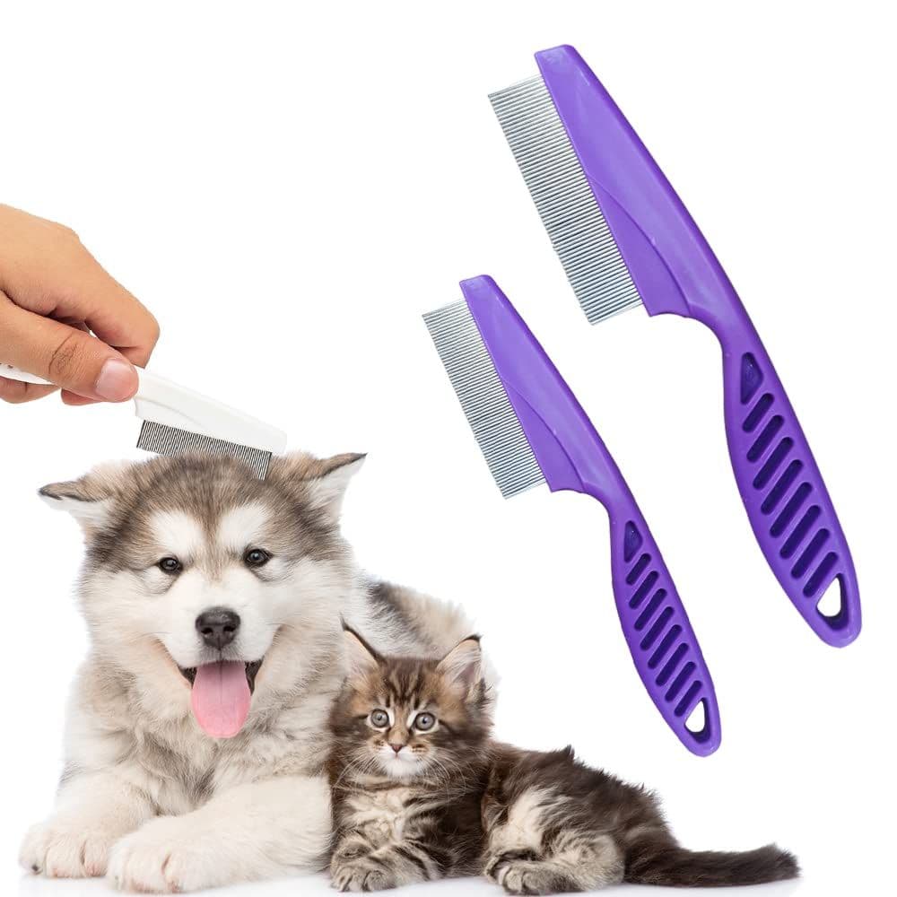Pet Hair Comb, 2025 New Multifunctional Pet Grooming Brush Pet Hair Comb Tear Stain Removal, Fine-Tooth Stainless Grooming Massage Comb Stainless for Small Dogs Puppies, photo 1 of 7
