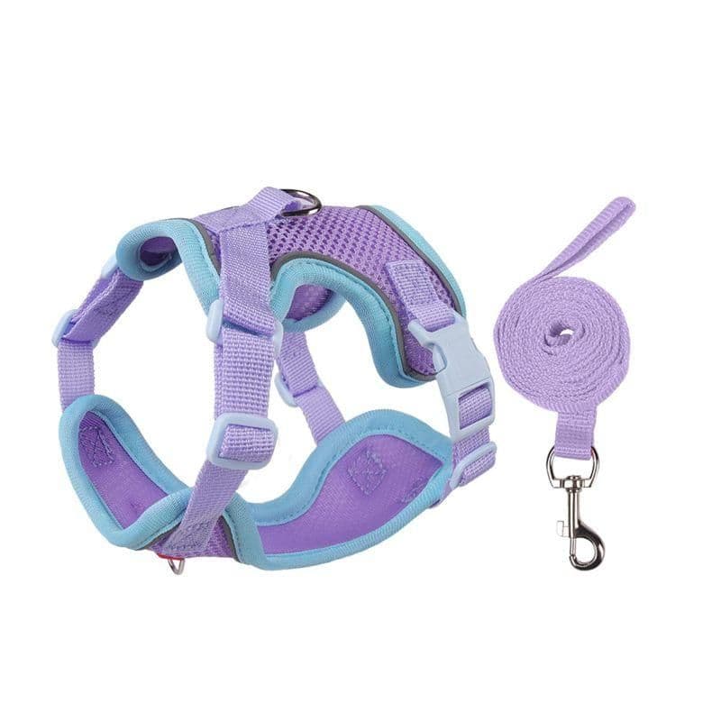 Cat Harness Leash Set, Escape-Proof Reflective Air Mesh Vest for Cats Dogs Walking