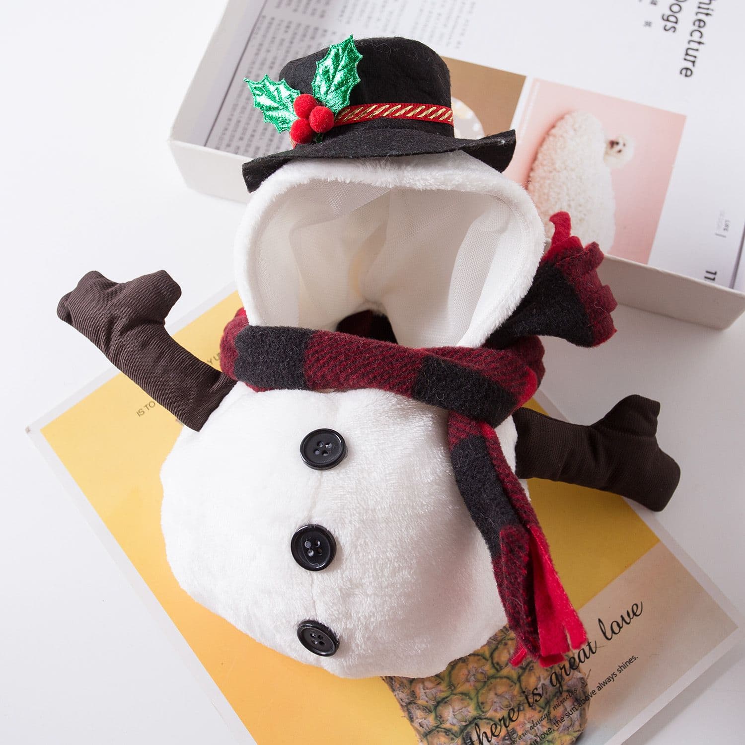 Pet Snowman Costume Odd Pet Transformation Outfit Cloth Snowman Stand-up, photo 1 of 10