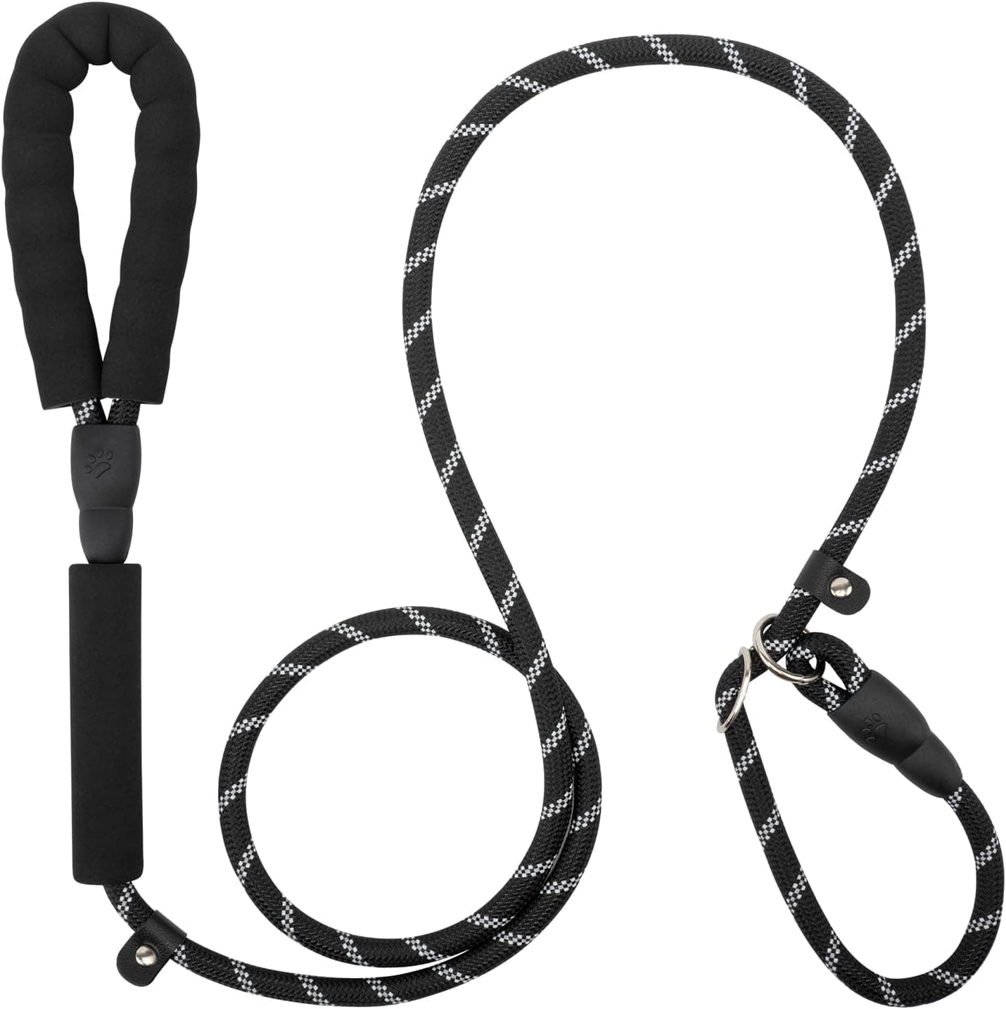 Dog Leash 1.8 m with Comfortable Padded Handle, Training Loop Leash with Highly Reflective Threading for Medium Dogs, Black, photo 1 of 7