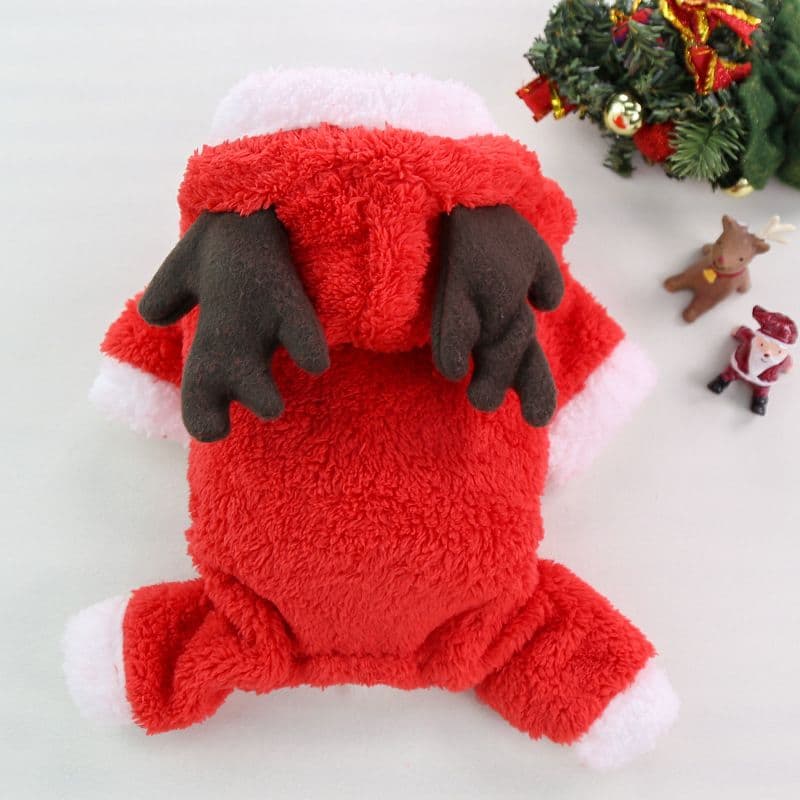 Dog Cat Winter Clothes 4 Leg Fleece Reindeer Reindeer Plush Four-Leg Thickened Back Length