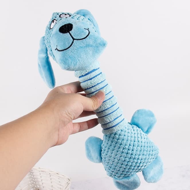 2-Piece Long Neck Plush Dog Toy - Interactive Chew & Cuddle Toy for Puppies