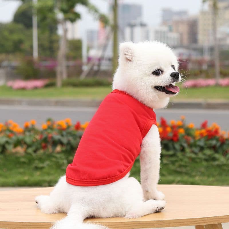 Cotton Pet Vest Clothing for Dogs and Cats by shine - Pure cotton vest pure red, photo 1 of 10