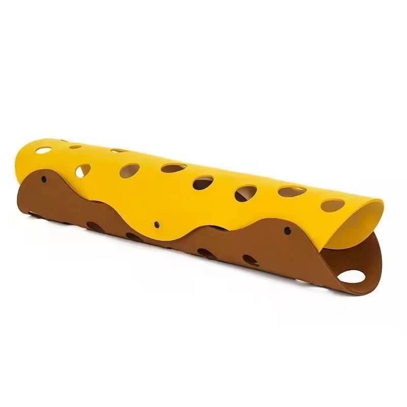 DIY Felt Cat Tunnel - Foldable Egg Roll-Shaped Pet Toy with Multiple Holes