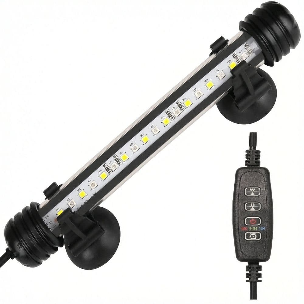 (39 cm)Submersible Aquarium Light Underwater Fish Tank Light LED Aquarium Light Bar with Timer Auto On/Off and Dimmer Adjustable, photo 1 of 5