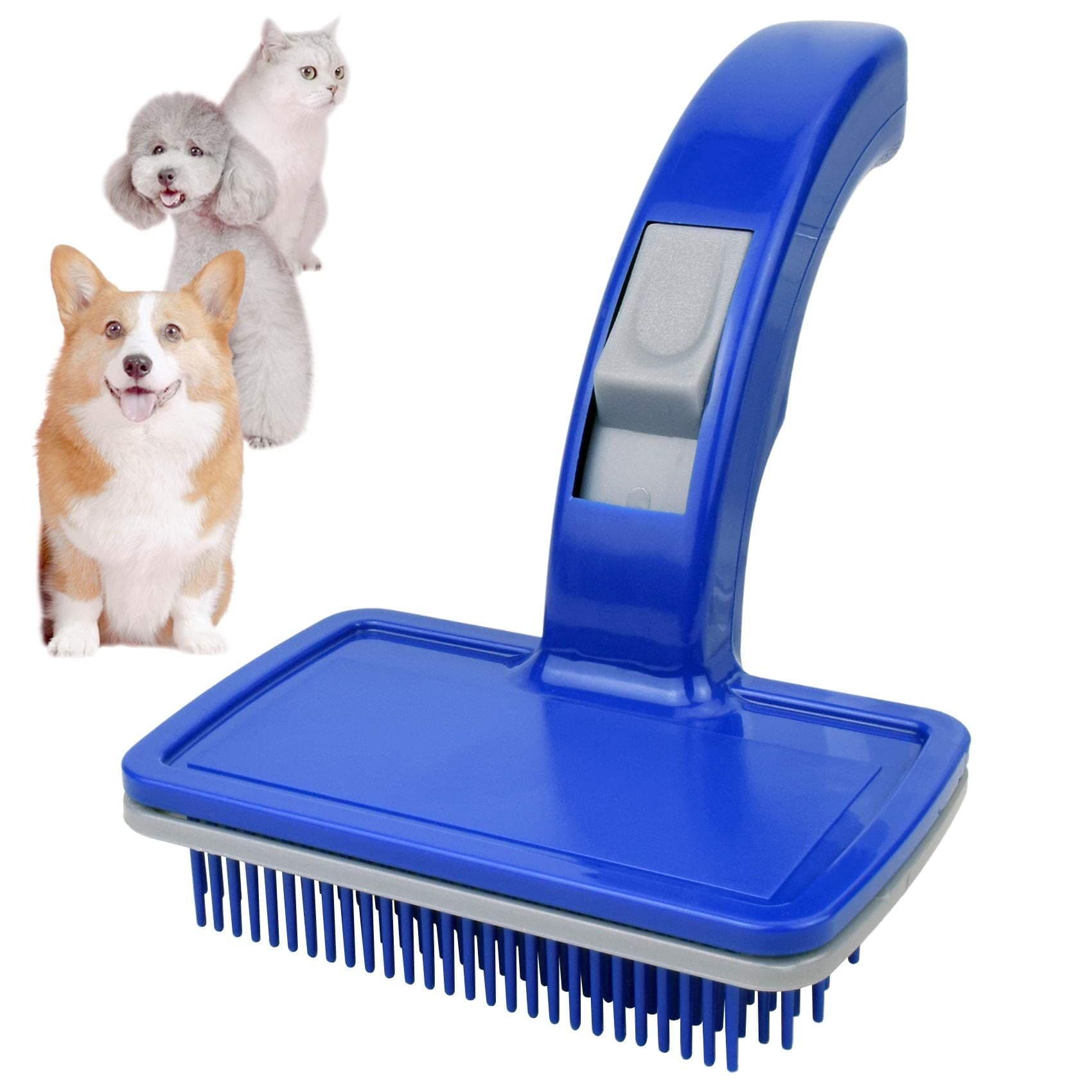 self-cleaning dog & cat slicker brush Pet Grooming and Detangling Brush Self-Cleaning Brush for Long and Short-Haired Dogs, Cats, photo 1 of 5