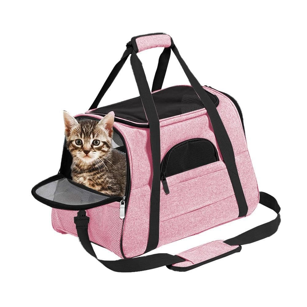 Cat Pet Carrier Travel Carrier Pet Bag for Small Medium Cats Pink, photo 1 of 9