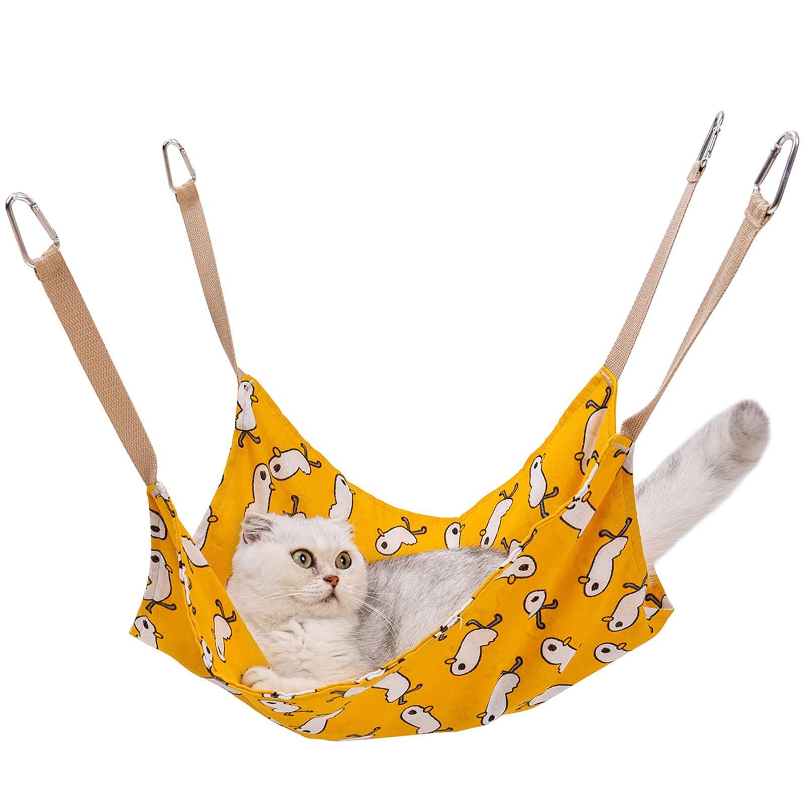 Pet Cat Hammock Comfortable Hanging Adjustable Cat Kitten Cage Cotton Linen Hammock Breathable Pet Bed, photo 1 of 5
