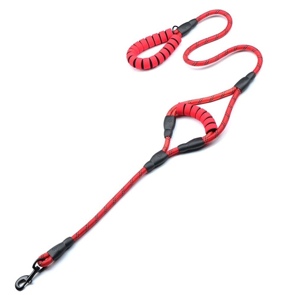 Dog Leash 1.5 m Long with 2 Comfortable Padded Handles, Reflective Threads Double Handles Lead for Control Safety Dog Training Leash for Small Medium Large Dogs (1.5 m, Red), photo 1 of 4