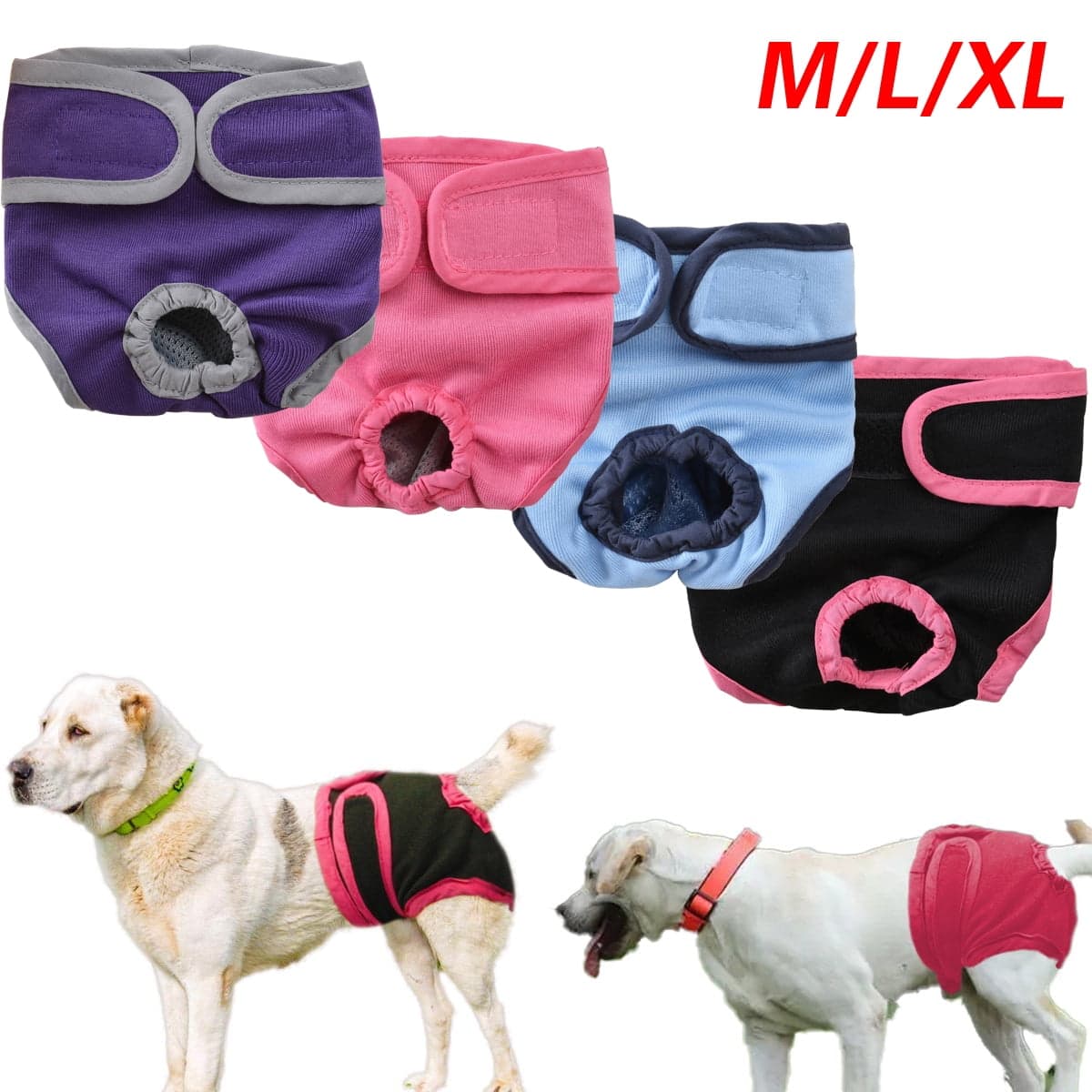 Comfortable Dog Underwear Dog Diapers Pants Male Female to Put On/Off Breathable Physiological Pants Reusable Sanitary Panties for Small to Large Dogs Pet (1pcs), photo 1 of 10