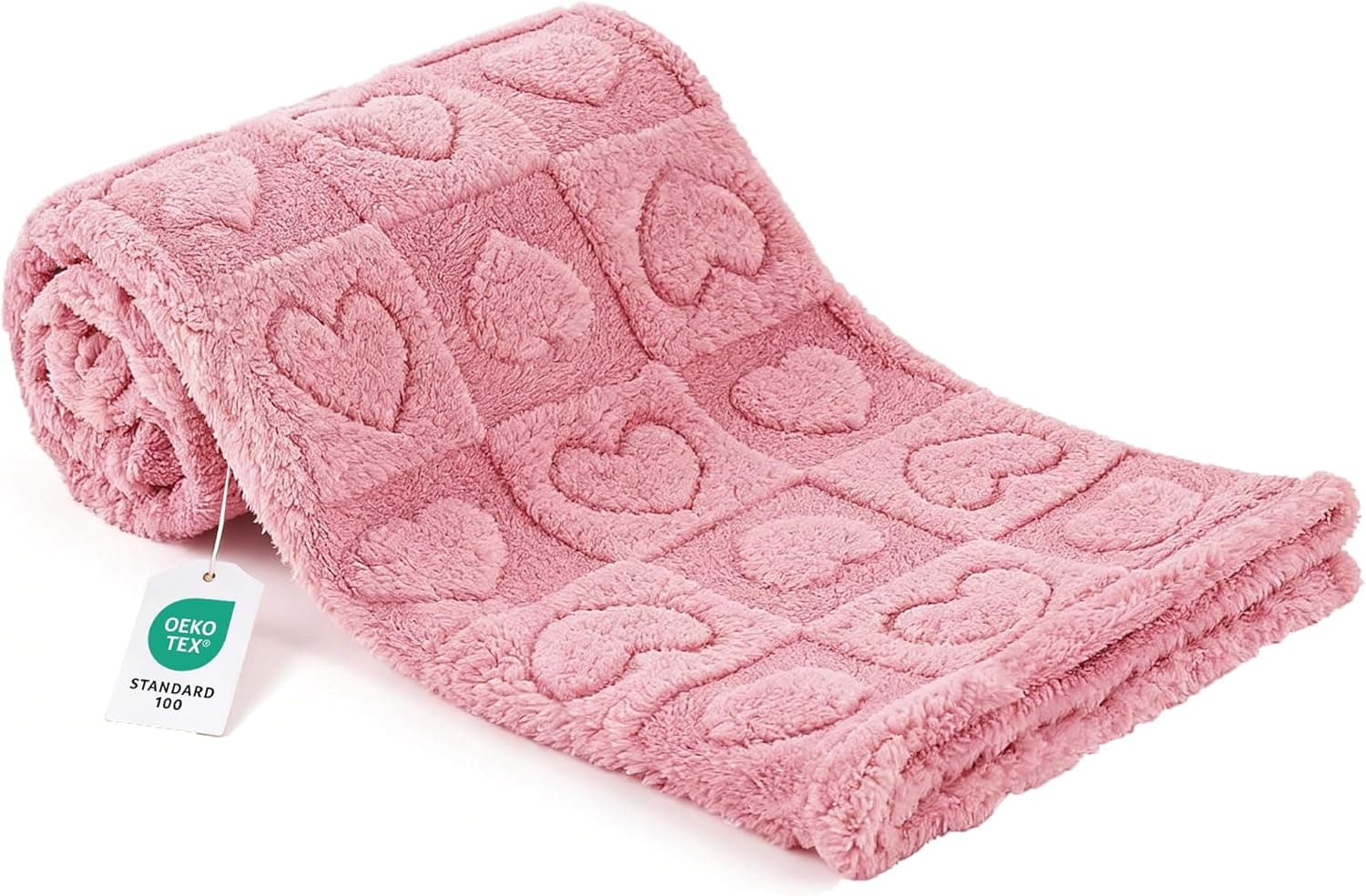 Pet Blanket for Dogs Cats, Ultra Soft Fuzzy Fleece 300GSM, Washable Small Dog Blanket, Premium Plush Puppy Bed Cover Couch, Calming Cat Crate Mat (Pink, 25x35) Pink 64x89 cm, photo 1 of 7