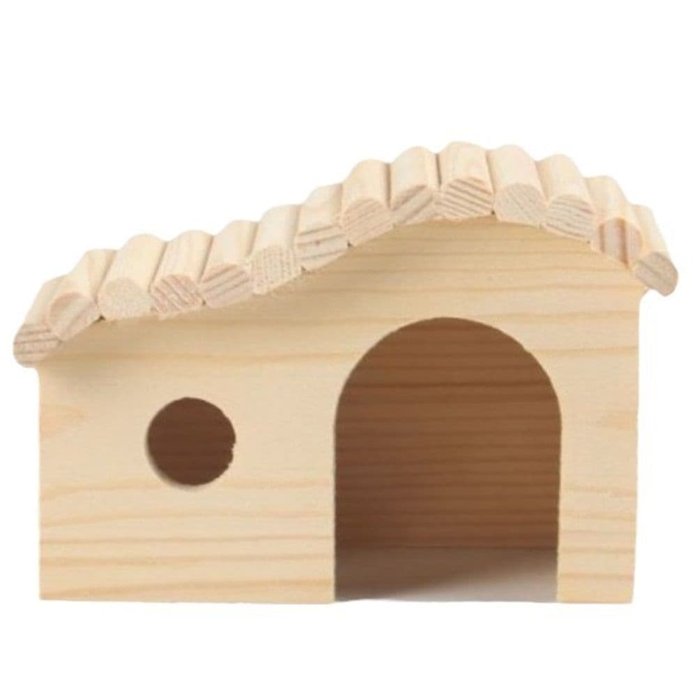 Hamster Wooden House with Windows Rat Wood Hideout Small Animal Climbing Play Hut for Dwarf Hamster Sugar Gliders Gerbil, photo 1 of 5