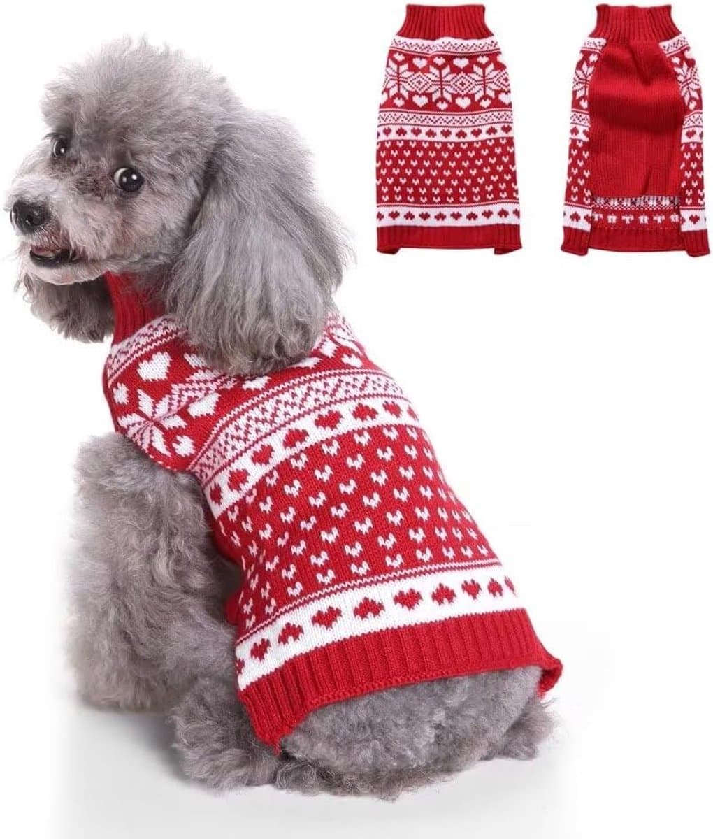 Dog Sweater - Christmas Dog Sweaters - Sleeveless Dog Sweaters - Dog Coat - Warm Autumn and Winter Puppy Sweater - Ugly Sweater - Perfect for Small Dogs - Dog - Medium - New Year's Holidays, photo 1 of 10