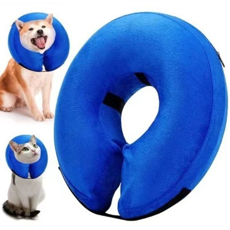 Dog Collar Blue, L Anti-Lick Dog Collar Inflatable Dog Collar Inflatable Recovery Collars for Wound Healing and Preventing Biting or Scratching, photo 1 of 4