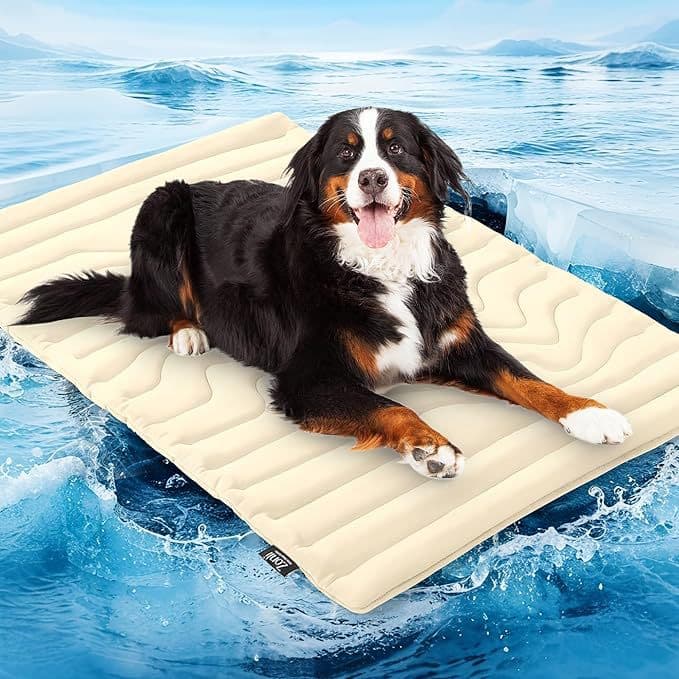 2 Pack Medium Dog Cooling Mat - Reversible Self Cooling & Warm Pet Bed Pad - Granny Crate Liner for Breeds