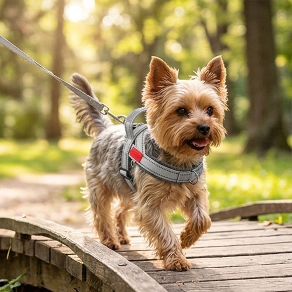No Pull Dog Harness, Breathable Comfortable Adjustable Pet Chest Strap, Outdoor Anti-Pull Harness for Small Medium Dogs Daily Walking Training, Gray|S(8-12kg), photo 1 of 5