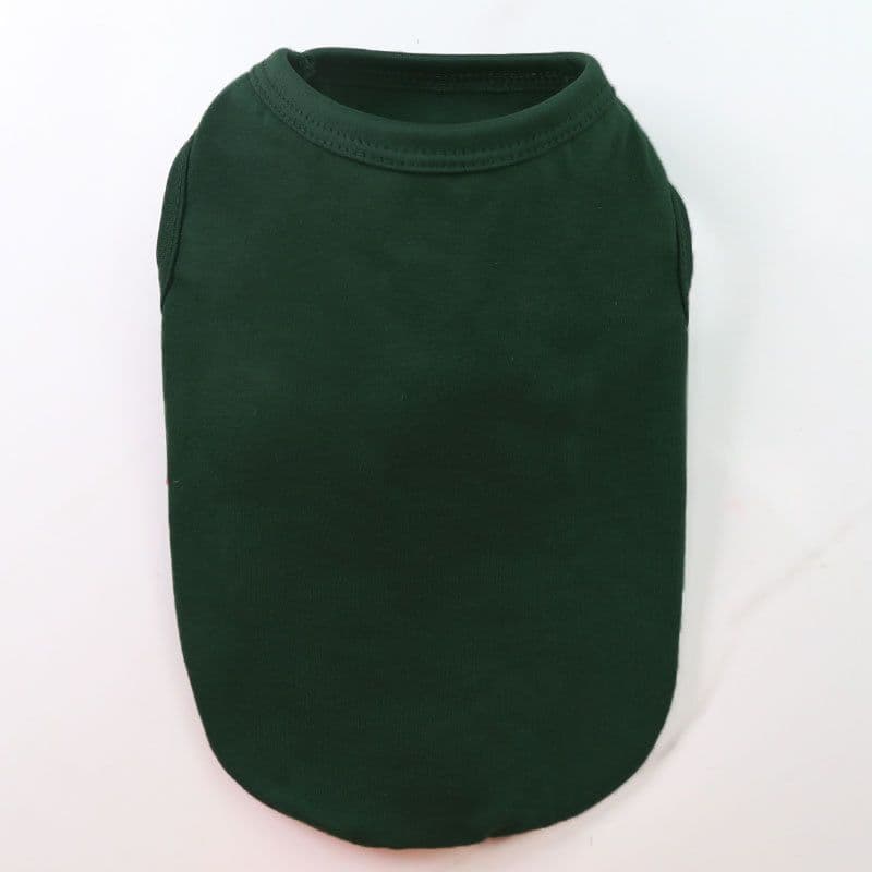 Cotton Pet Vest Clothing for Dogs and Cats by shine - Pure cotton vest pure dark green, photo 1 of 10