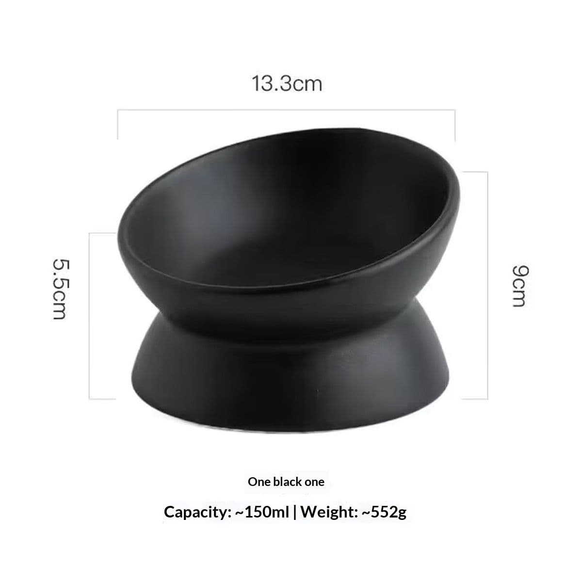 Elevated Cat Food Bowl, 5 Oz Ceramic Raised and Tilted Water Bowl, Anti Vomiting and Protect Pets' Spines Dishes for Small Dog, Fat Faced Cat, Kitten ( 2 Pack), photo 1 of 5