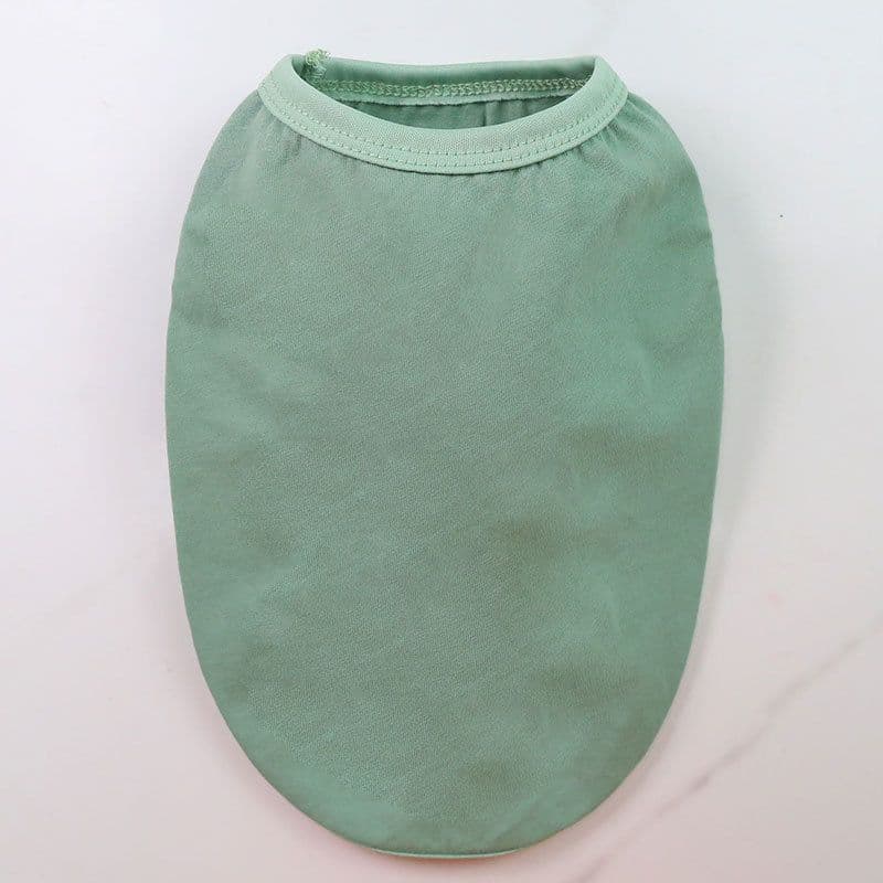 Cotton Pet Vest Dog Cat Clothing Small Large - Pure cotton vest pure pea green