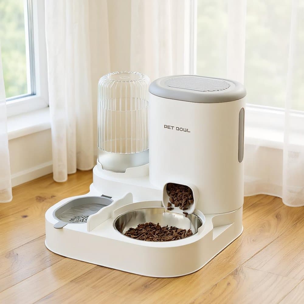 2-in-1 Automatic Cat Feeder and Water Dispenser for Pets, Compatible with Cats and Dogs, photo 1 of 10