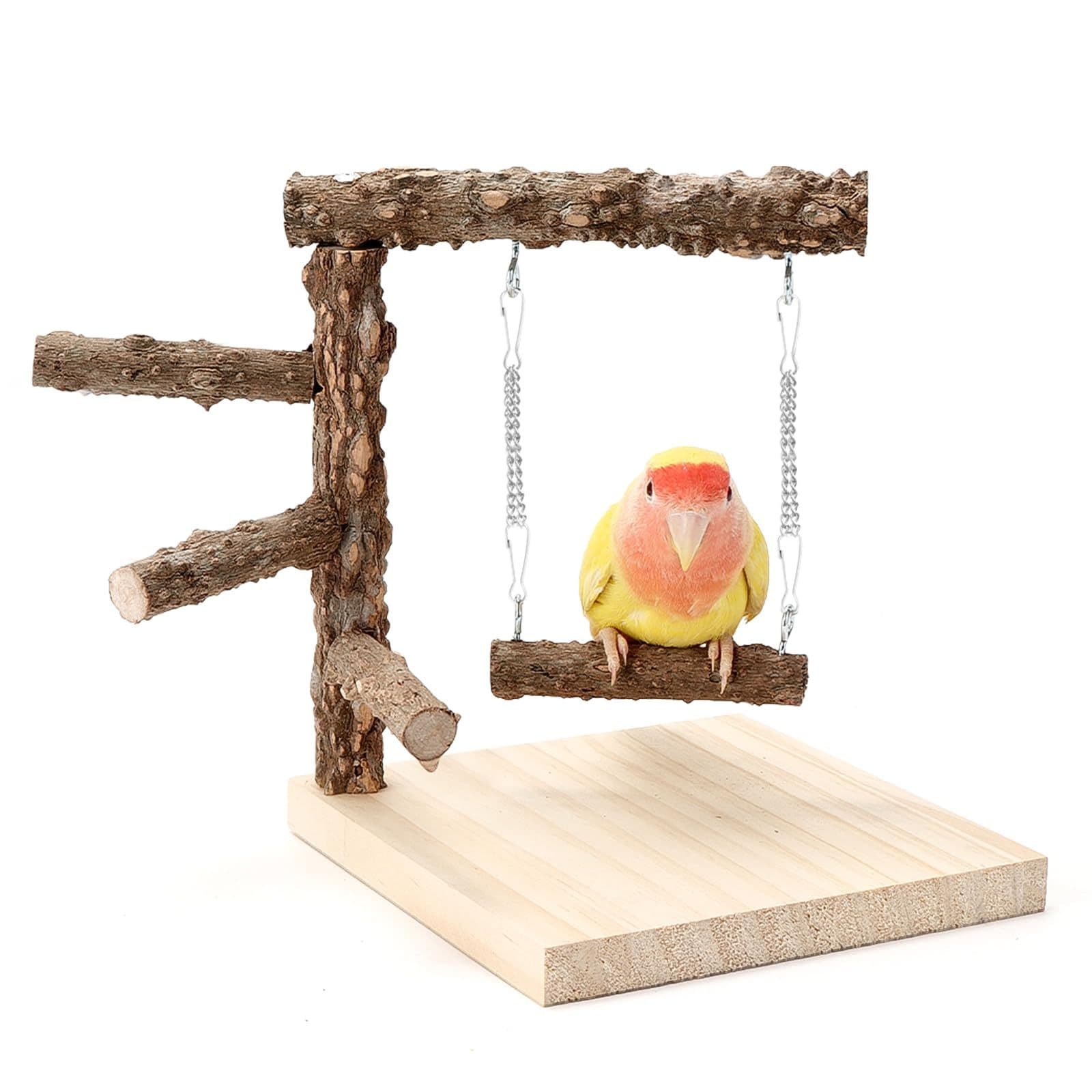 Stand Tabletop,Natural Wood Parrot Playground,Bird Active Toys Cage Accessories,Playstand Platforms for Parrots Parakeets Canaries, photo 1 of 5