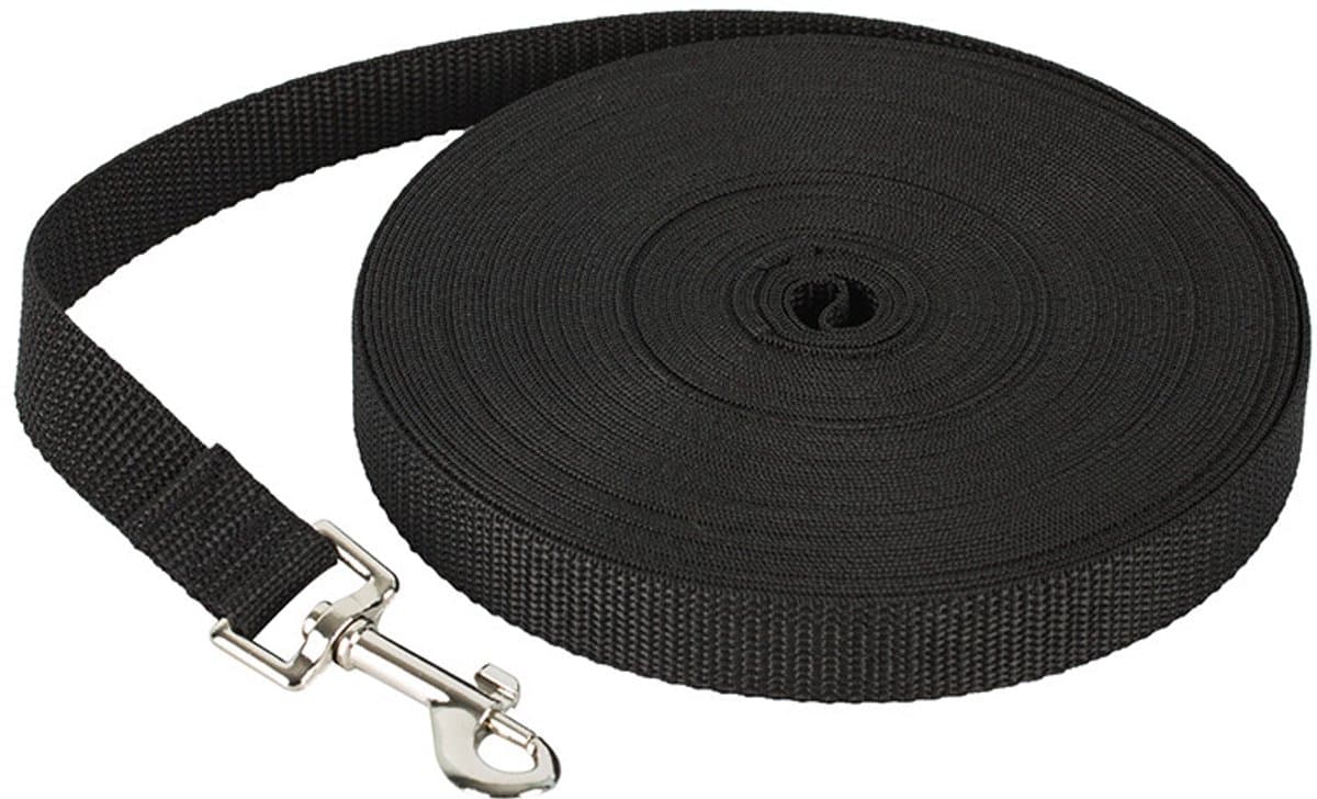 Dog Leash - 20 Meter - Training Leash - Tow Leash - Tracking Leash - Types of Dog Leashes - 2cm - Black - for Training, Walking and Recall - for Puppies, Small and Medium Dogs - Polypropylene, photo 1 of 4