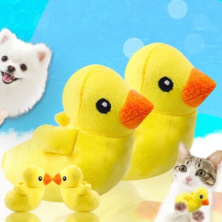 Plush Sounding Yellow Duck Pet Toy White Plush voice Yellow Duckling toy, photo 1 of 5