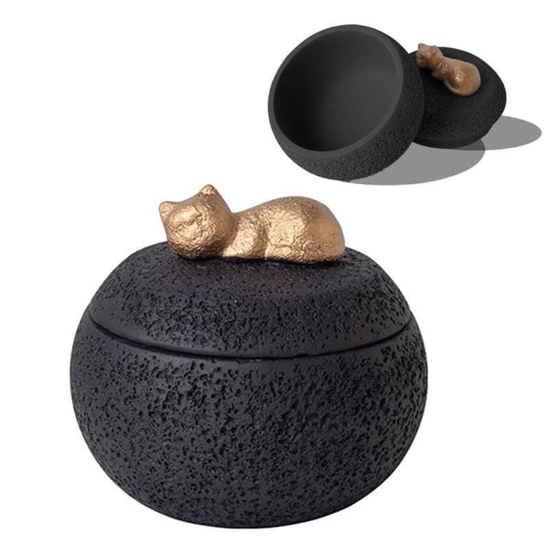 Dog Cat Ashes Urn – Portland Cement pet urns for Cats or Small Dogs, Animal Memorial Keepsake Box 0.035L Capacity, 11 x 13 x 13 cm, Elegant Pet Urn for Dog Cat Ashes
