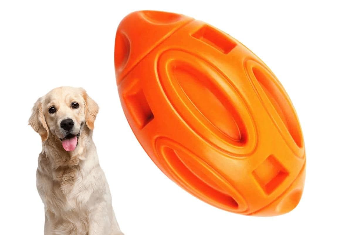 Puppy Chew Ball With Squeaker Dog Chew Toys Squeaky Dog Toys For Aggressive Chewers-Orange, photo 1 of 10