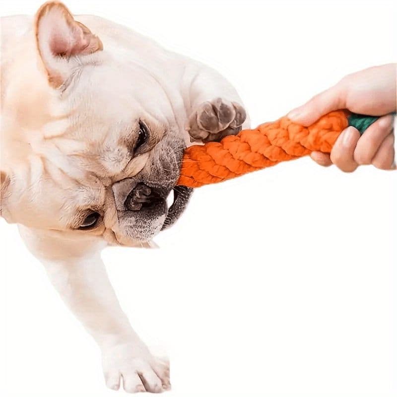 Durable Rope Dog Toy Interactive Dog Toy Tug Of War Toy Heavy Duty Dog Chew Toy - Orange - Size 01, photo 1 of 8