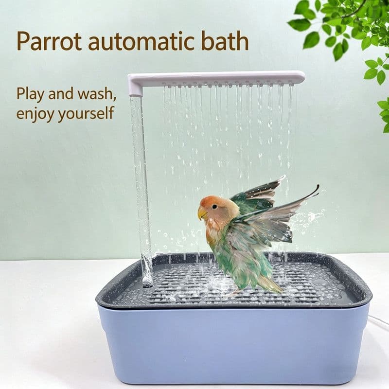 Automatic Bathing Tub (Plastic) Size: 315mm*215mm*340mm Color: Blue for Parrots (1pc), photo 1 of 5
