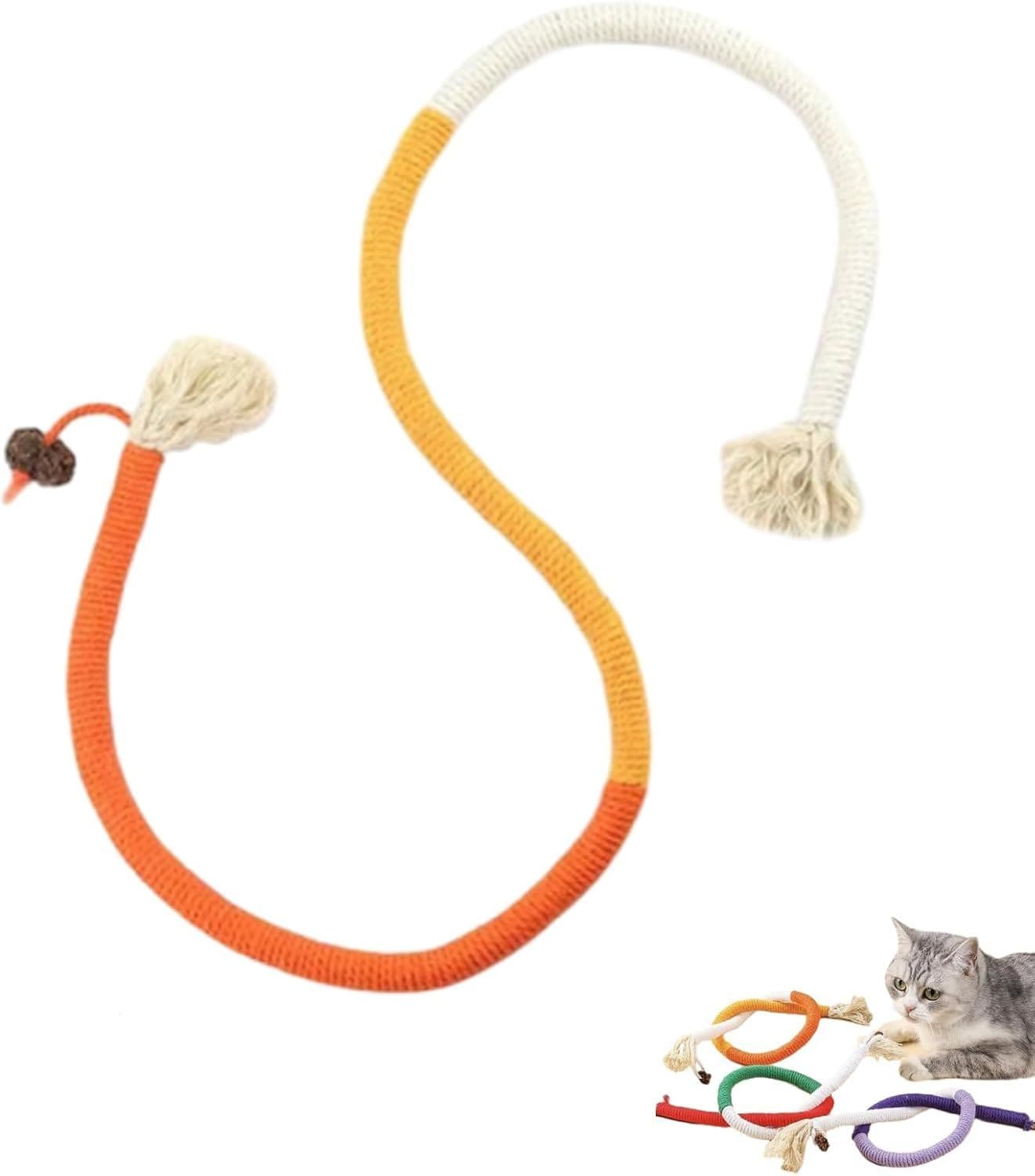 Catnip Chew Rope Toy – Natural, 70 cm Silvervine Chew Toy for Teeth Cleaning, Natural Sisal Cotton Rope Cat Toys with Catnip for Indoor Cats and Kittens Oral Care, photo 1 of 5