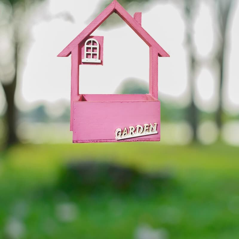 Charming Wooden House Hanging Bird Feeder - Attract Wild Birds to Your Garden