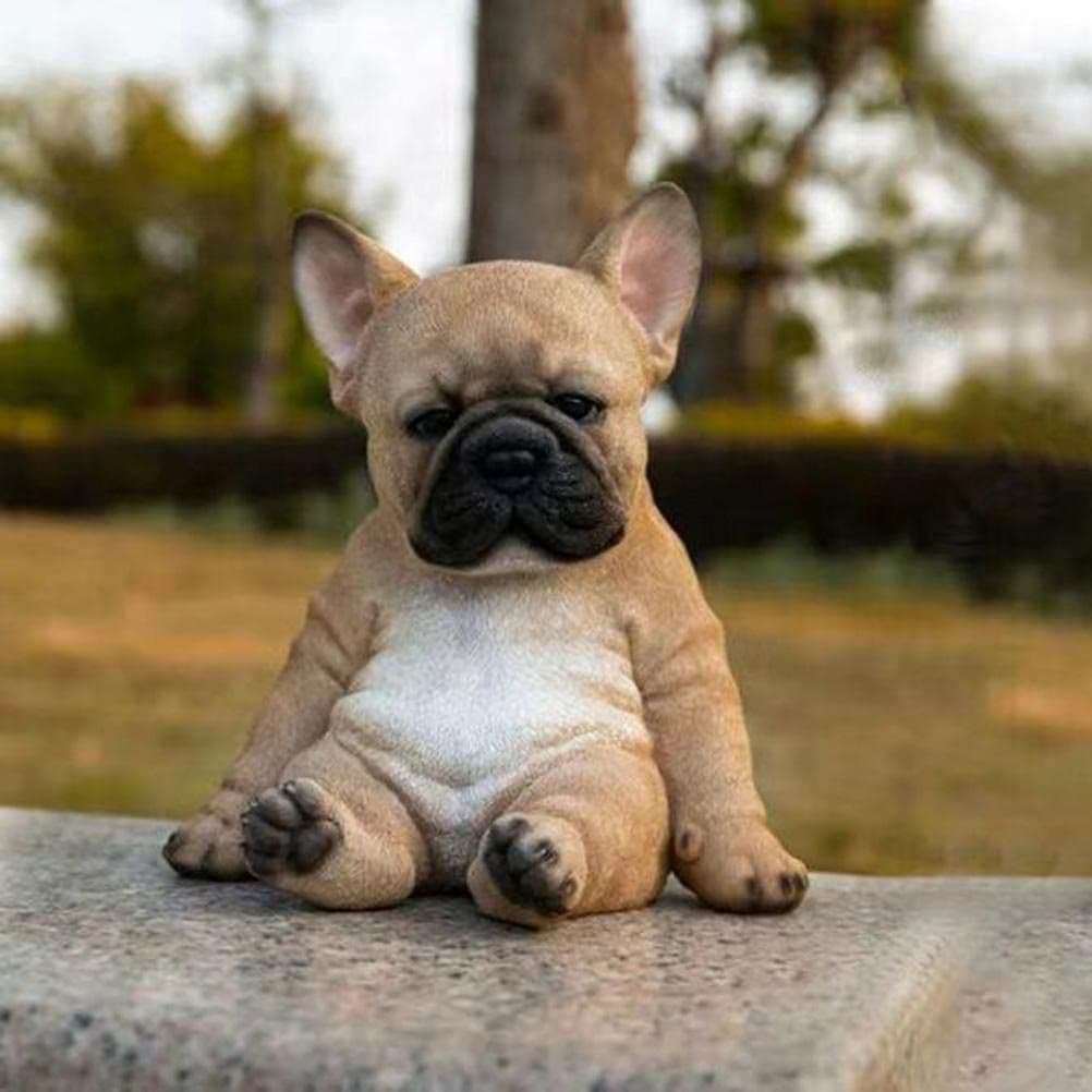 Dog Statue, French Bulldog Statue Garden Animal Sculpture for Garden Decoration Outdoor Lawn Gnome Yard Art (Take a Dog), photo 1 of 4