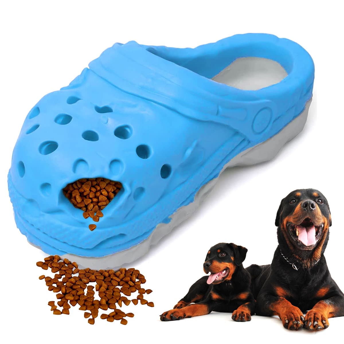 Tough Slipper Dog Chew Toy - Natural Rubber Treat Dispenser & Teeth Cleaner for Interactive Play & Boredom Relief
