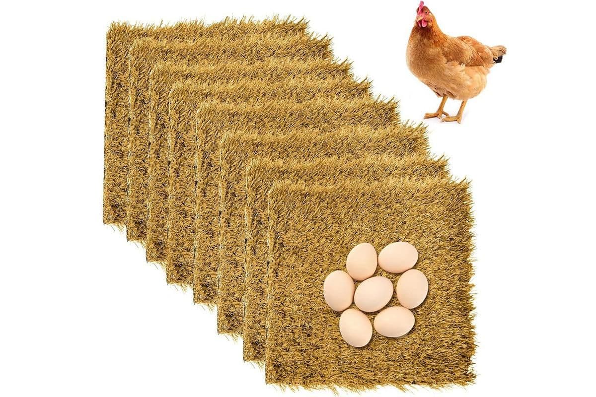6Pcs Chicken Nesting Pads Artificial Grass Rug Carpet Washable Chicken Coop Bedding, photo 1 of 10