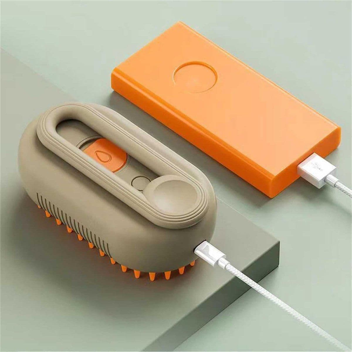 Cat Comb, Dog Brush for Long Hair, 3-in-1 Steam Detangling Brush for Cats and Dogs, Reduces Loose Hair, Coffee, photo 1 of 4