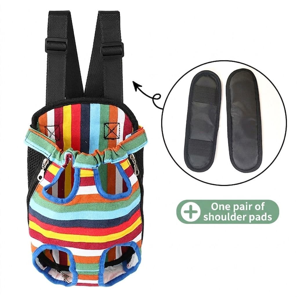Portable Pet Front Chest Backpack for Small Dogs and Cats – Hands-Free Travel Carrier with Adjustable Straps, Breathable Mesh, and Padded Shoulder Pads for Comfortable Outdoor Adventures, photo 1 of 10