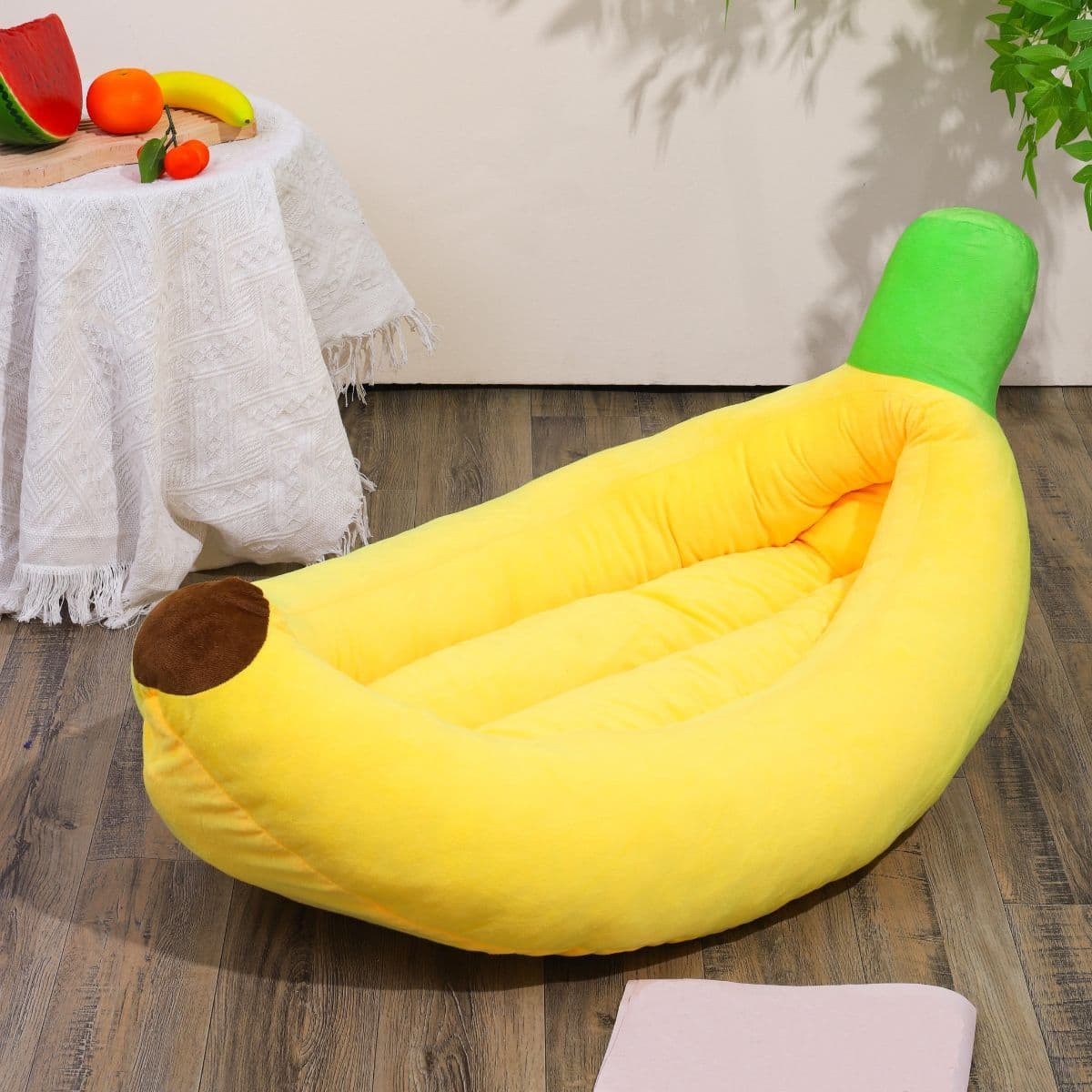 Banana-Shaped Pet Bed Removable Washable Pet Bed Small Medium Dog Bed Cat Bed