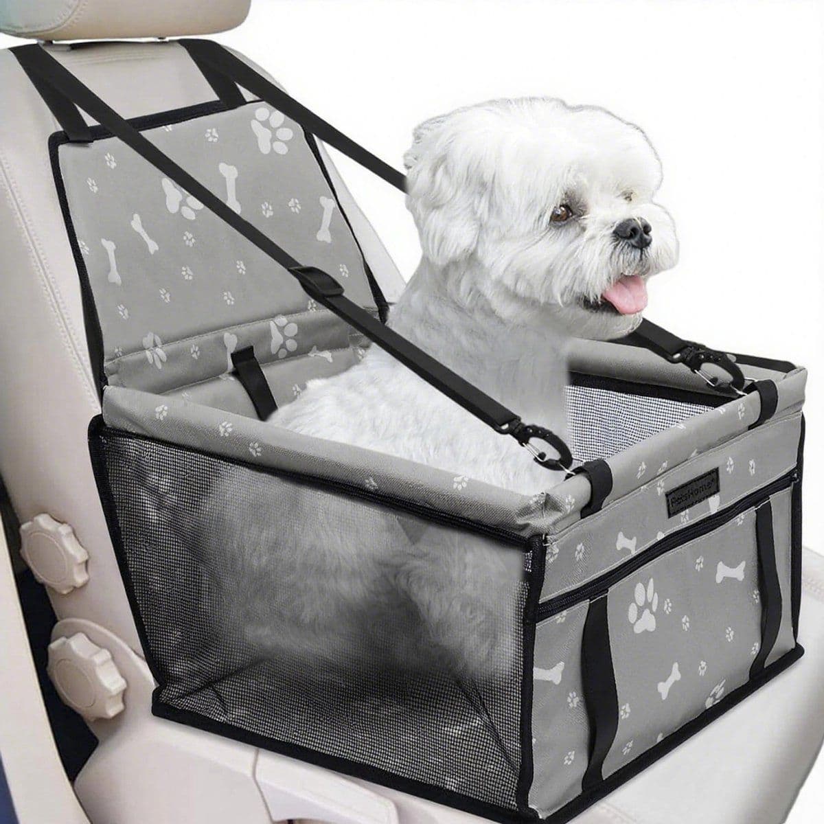 Foldable, Dog Car Seat Booster, Waterproof and Breathable, for small and medium, sized dogs and small and medium, Grey, photo 1 of 5