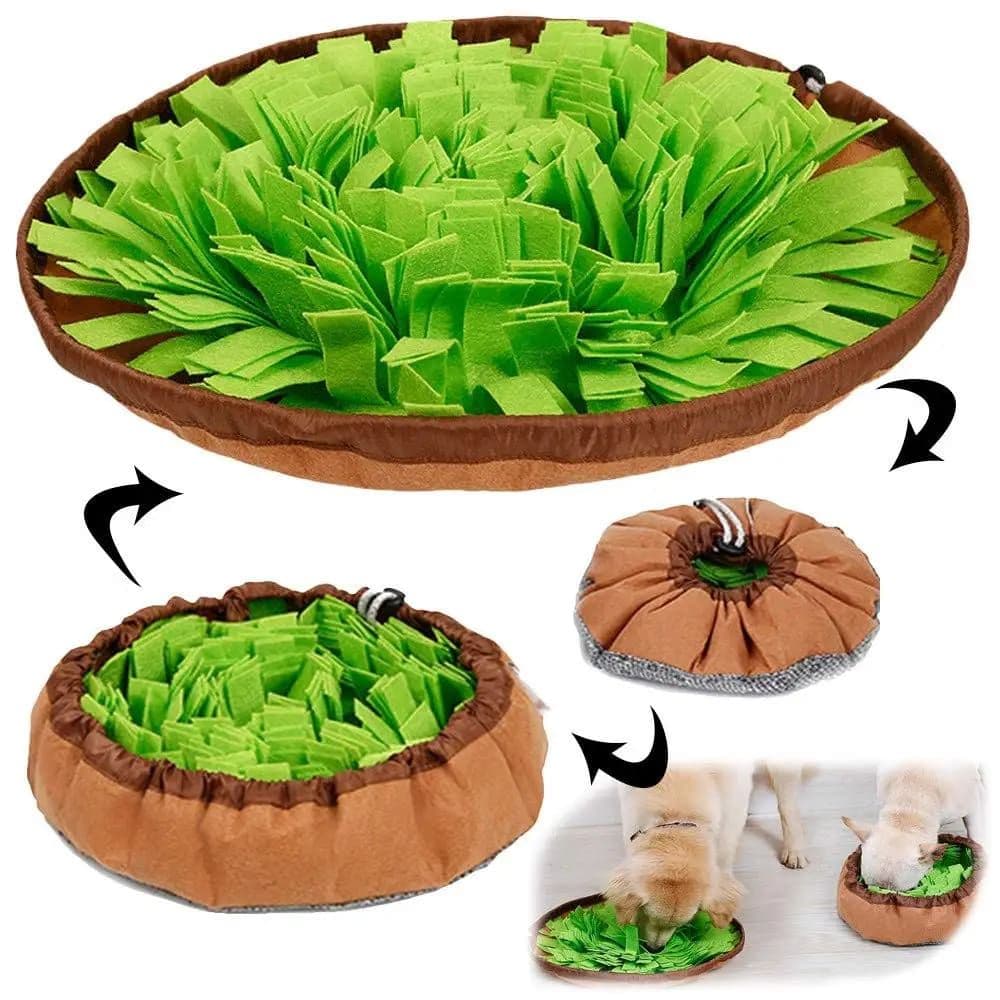 Interactive Snuffle Mat for Dogs – Slow Feeder & Foraging Puzzle Toy Made from Durable, Eco-Friendly Felt with Adjustable Drawstring, Anti-Slip Base, and Vibrant Color Combinations, Perfect for Mental Stimulation, Stress Relief, and Slow Eating Indoors or, photo 1 of 10