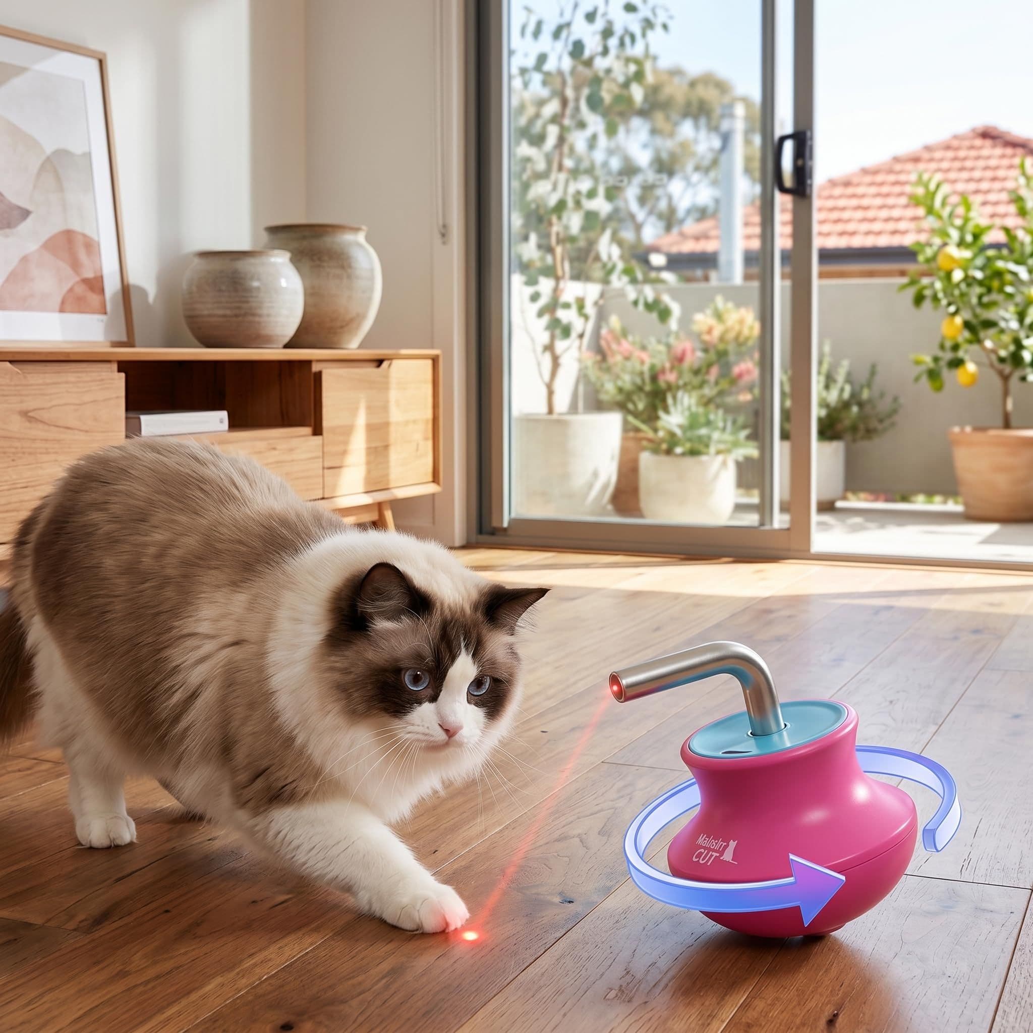 Automatic Interactive Cat Laser Toy for Indoor Cats' Playtime and Entertainment (Red), photo 1 of 9