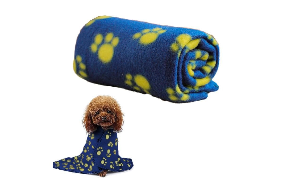 Cosy soft Pet Dog Cat Puppy Fleece Blankets Puppy Bed Travel Basket Car Bedding-Blue, photo 1 of 3