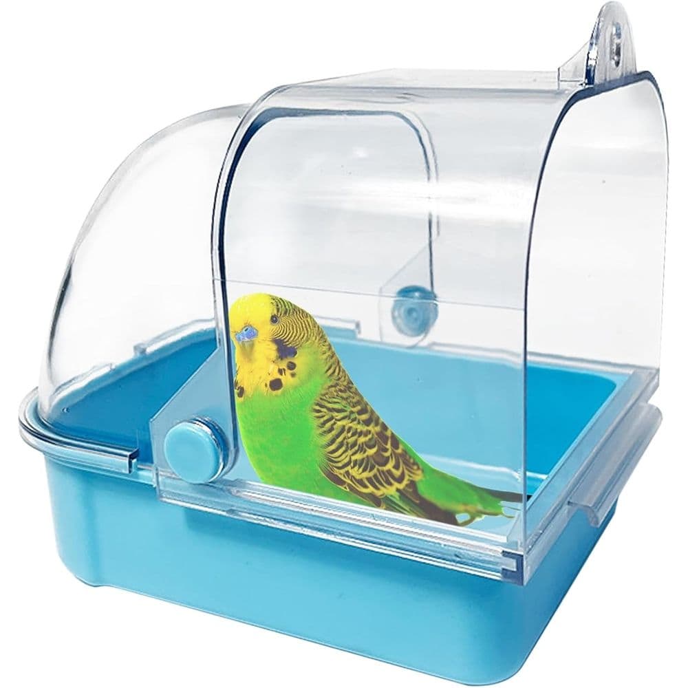 Bird Cage Feeder, No Mess Bird Feeders for Cage with Ceramic Bowl, Bird Bath Cage Accessories for Small and Medium Lovebirds Parakeets (Pink Bowl and Pink Box), photo 1 of 5