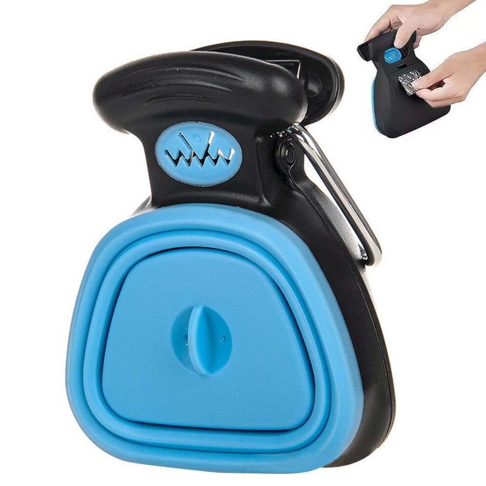 Handheld Foldable Pet Pooper Scooper - Easy Poop Pickup and Cleaner Blue, photo 1 of 9