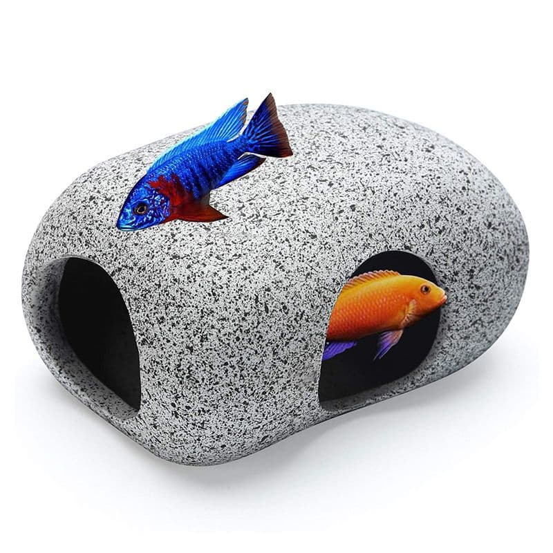 Aquarium Hideaway Rocks for Small Fishes, Shrimps to Breed, Play and Rest, Safe and Non-Toxic Ceramic Fish Tank Ornaments, photo 1 of 5