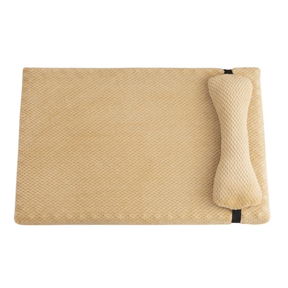 Plush Dog Bed for Dogs, Memory Foam Dog Bed Mattress with Washable Cover, Non-Slip Pet Bed Mat Suitable for Pets Up, light brown 45X30X5CM, photo 1 of 5