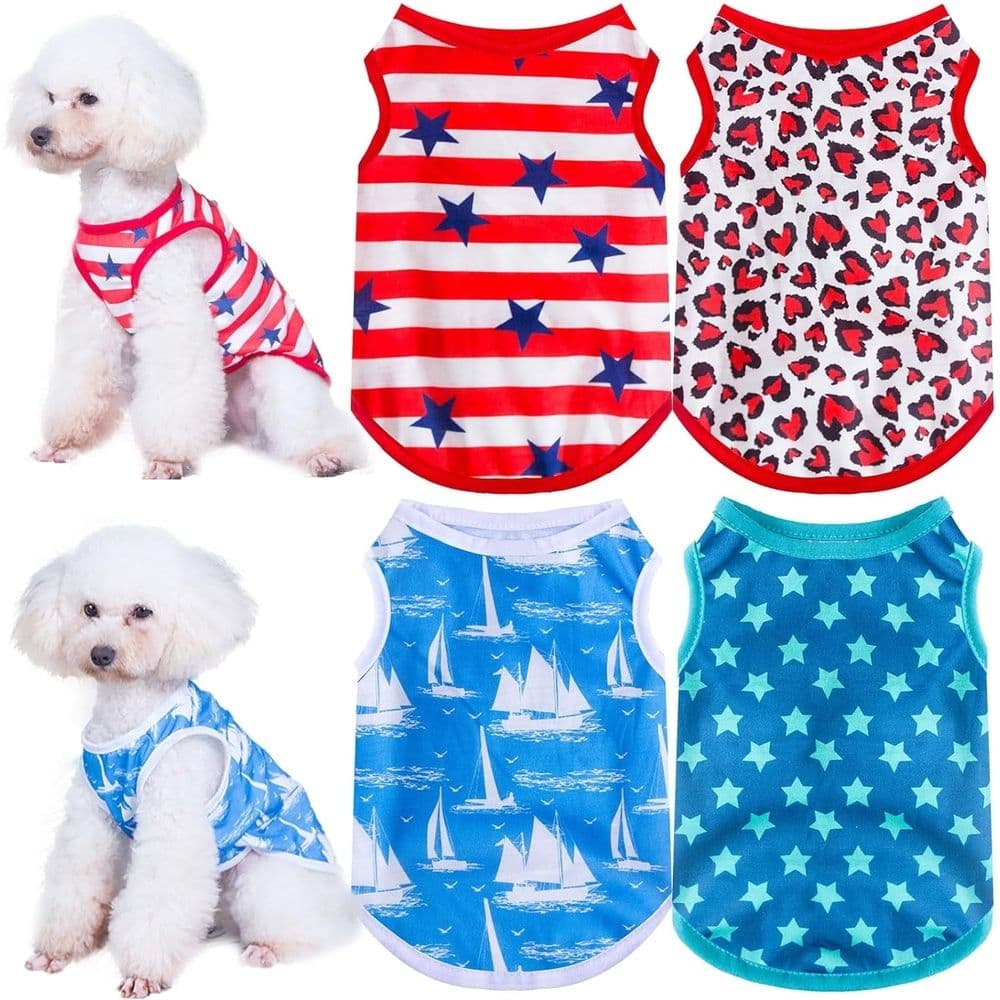 Dog Shirts Breathable Dog T-Shirts for Small Dogs Cats Girl Boy Dog Clothes Sleeveless Small Pet Puppy Sweatshirt Spring Summer Doggy Clothes, photo 1 of 5